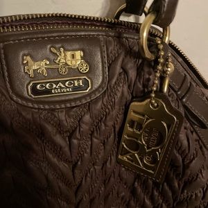 Coach Madison Quilted Brown Nylon Handbag